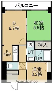 ライオンズマンション函館湯川第3【9階】の間取り