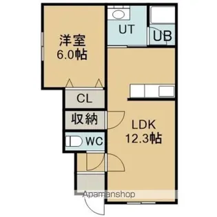 ブランコート BRUN COURT【101号室】の間取り