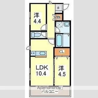 グランシルク【401号室】の間取り
