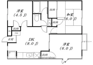 パティオグレース【202号室】の間取り