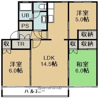 テレパレス函館吉川【2階】の間取り