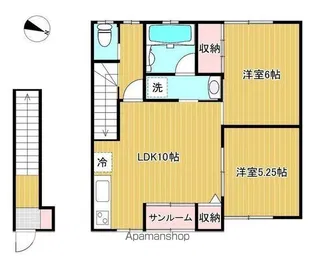 ヴィレッジ仁井田A【2階】の間取り