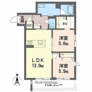 メゾンエディアン新金岡【3階】の間取り