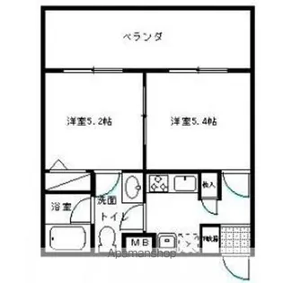 CUBE 春吉 PATIO【4階】の間取り