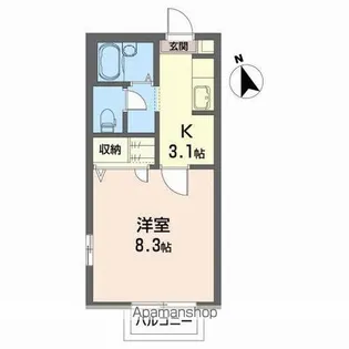 サニーヒル・薬師A【2階】の間取り