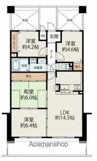 グローバル草津東【206号室】の間取り