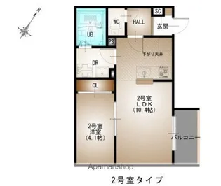 REGALEST 西広島駅【102号室号室】の間取り