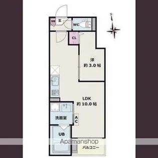 JACK MORIYAMA Ⅰ【301号室】の間取り