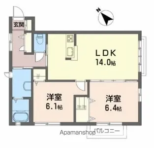 シャーメゾン・ルナ【202号室】の間取り