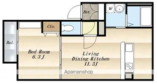 ポルト・ボヌール【2階】の間取り