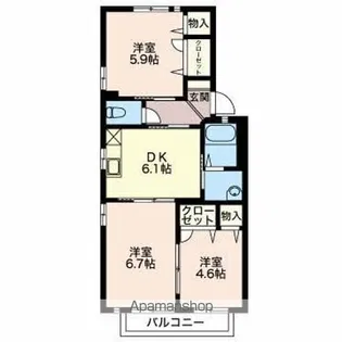 グランベール赤坂【2階】の間取り