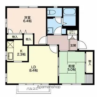 フォンティーヌ・サワⅠ【A201号室】の間取り