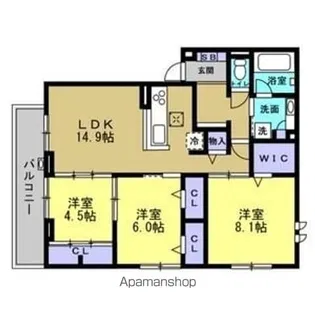 セレーノ・フォレ【3階】の間取り