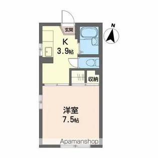 コーポシャネル【1階】の間取り