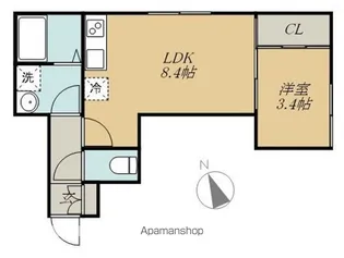 シャイニングパレス宮城野原【2階】の間取り