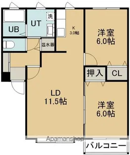 ヒルパイン湯川【302号室】の間取り