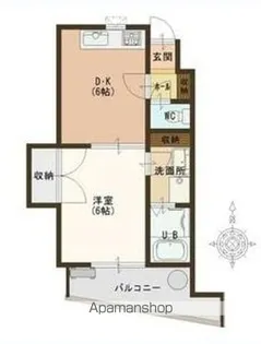 パラツォ興陽【401号室】の間取り