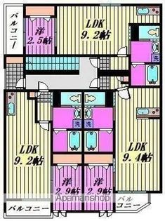 蓮田市東2丁目アパート【3階】の間取り