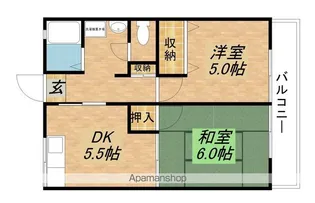ユーリ一番館【202号室】の間取り
