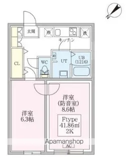 スカイラシクラス平和台【2階】の間取り