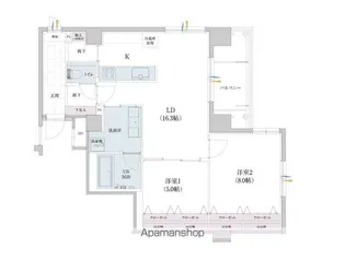 THE TEN GOOD 祖原Ⅱ【203号室】の間取り