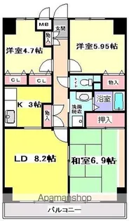 セザンつくし野【2階】の間取り