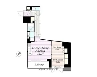 BRILLIA IST 墨田曳舟【2階】の間取り