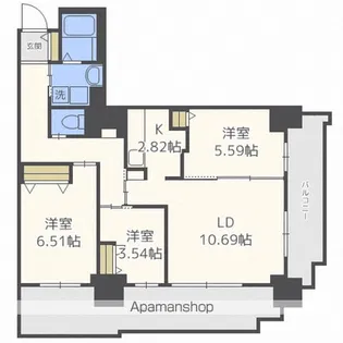 パシフィックタワー札幌【4階】の間取り