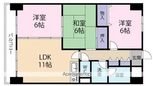 カニエ中央ハイツ【4階】の間取り