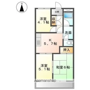 リバティハイム【1階】の間取り