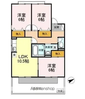 セジュールサバスD棟【102号室】の間取り