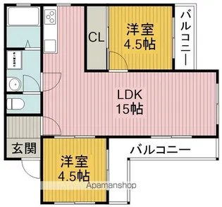 豊中ファミリーハイツ【3階】の間取り
