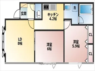 ベルハイツ【102号室】の間取り