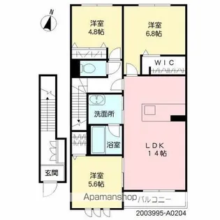 グランシャリオ.【204号室】の間取り