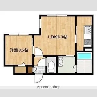 KENT COLLECTION野幌駅前【106号室】の間取り