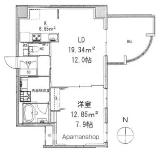 モンテヴェルデ神楽坂弐番館【6階】の間取り