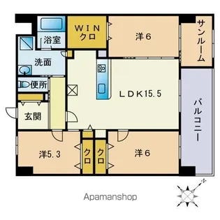 A−STYLE六本松【6階】の間取り