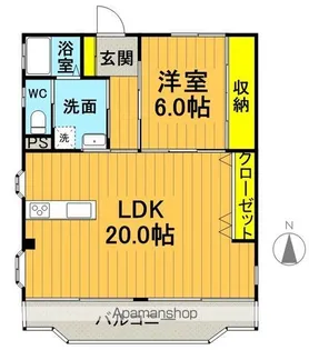 三澤屋Ⅰ【201号室】の間取り