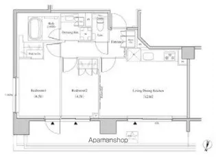 ザ パークハビオSOHO代々木公園【703号室】の間取り