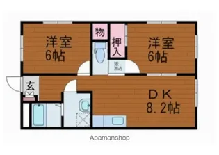 オーベルジュ紫竹山Ⅰ【102号室】の間取り