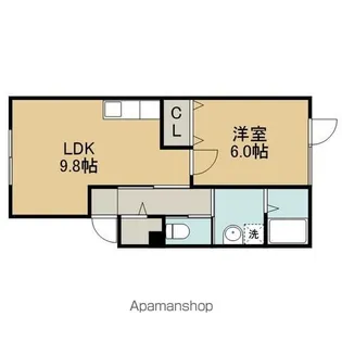 ロイヤルハイム拓勇西町A【104号室】の間取り