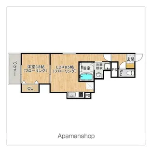 CASAGARDEN筑紫野【103号室】の間取り
