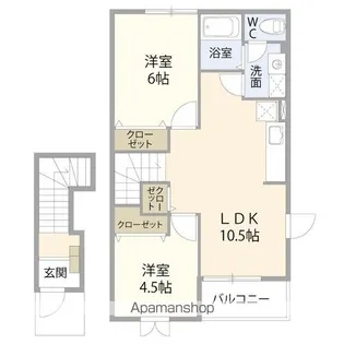 カーザジョバーネ【2階】の間取り