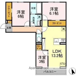 アベニュー B【2階】の間取り