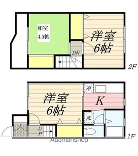 千葉県我孫子市東我孫子2丁目【テラスハウス】の間取り