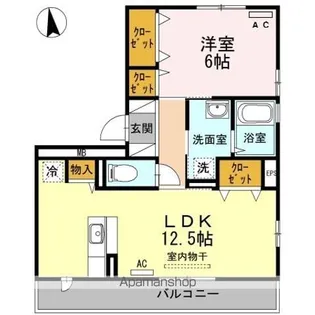 コーポラスヤナセⅢ B棟【3階】の間取り