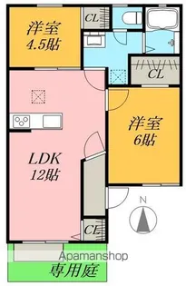 グリーンフィールド【1階】の間取り