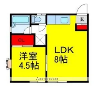 スカイハイツ柏【1階】の間取り