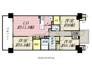 プレミスト鶴見花月総持寺ステーションフロント【14階】の間取り