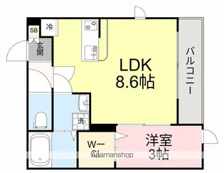 アルズ旭ヶ丘【1階】の間取り
